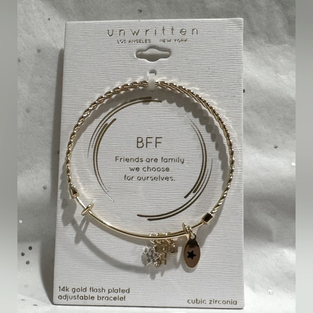 NWT Unwritten Two-Tone BFF Charm Bangle Bracelet
